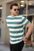 Erkek çift Renk Pamuklu örme Kumaş Kısa Kollu T-shirt resmi